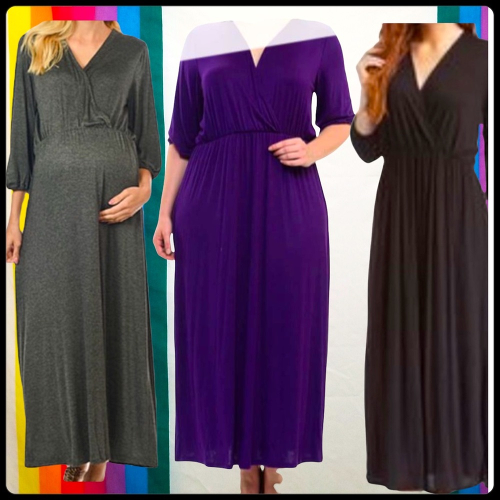 Bellino empire waist maxi surplice burgundy dress